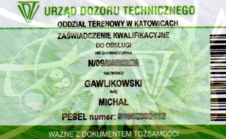 Zaświadczenie kwalifikacyjne UDT - gazy skroplone Cieplo24.pl