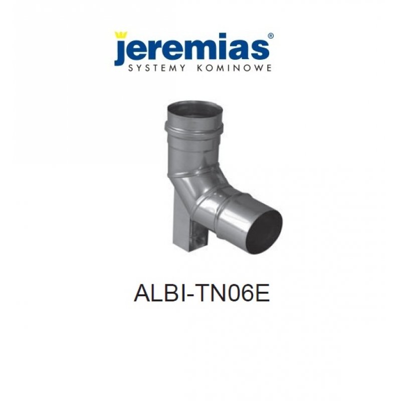 Jeremias kolano spalinowe 87°fi 60, z podstawką stal nierdzewna Kod: ALBI-TN06E060