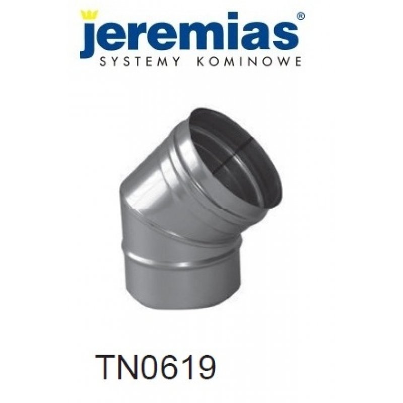 Jeremias kolano spalinowe 45° fi 110, stal nierdzewna, kolano kominowe kod TN0619110