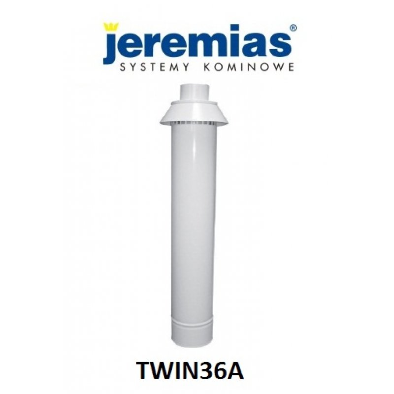 Jeremias rura 750 mm 60/100  z pionowym zakończeniem TWIN36A060/100