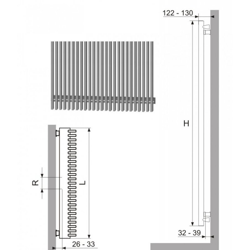 Termix grzejnik biały SCYLLA 1200x230 mm dekoracyjny SC 10/120 