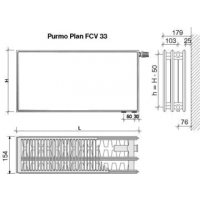 Purmo FCV33 900x900 mm PLAN VENTIL COMPACT grzejnik płytowy, podłączenie dolne
