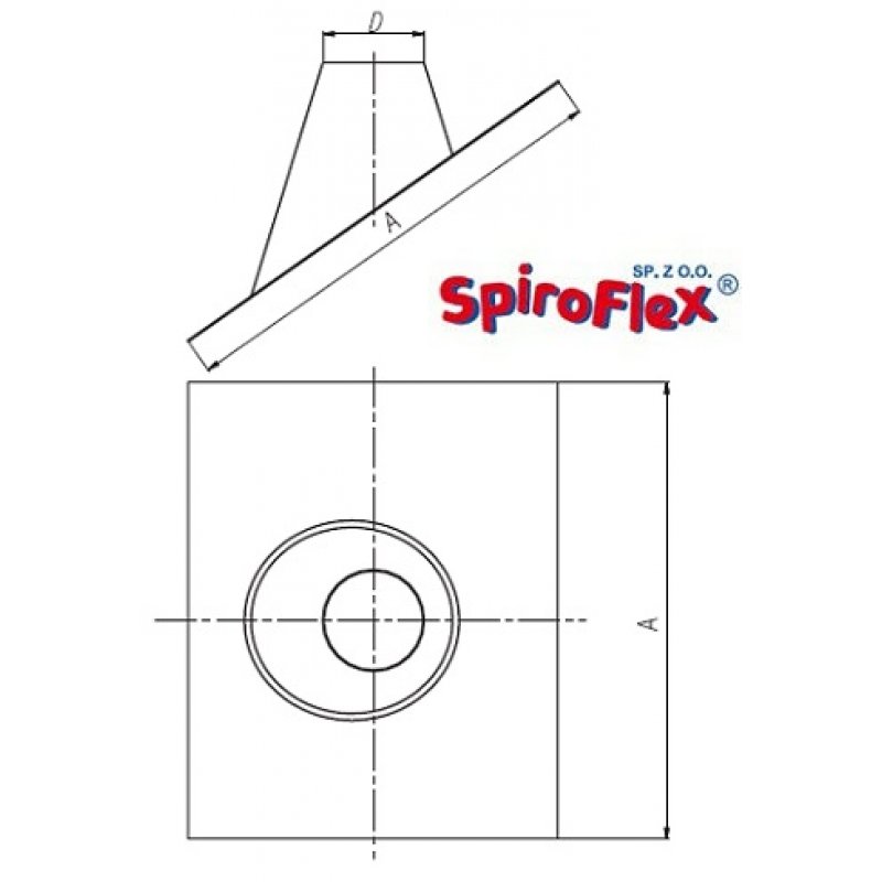 Spiroflex przejście przez dach 25-45° 80/125 stal nierdzewna SX-TD80/125PD45