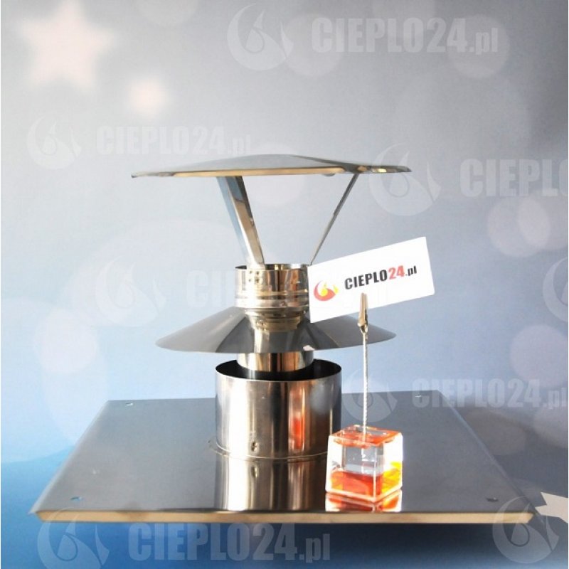 Spiroflex wywiewka z płytą dachową nierdzewna dwuścienna fi 80/125  SX-TDN80/125WPD 