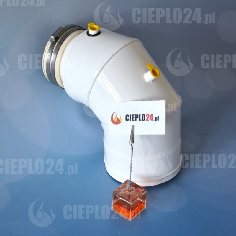Spiroflex adapter Biały WK  WOLF 60/100-80/125 kolano 90° złączka do kotła SX-TD-6/8AWKB