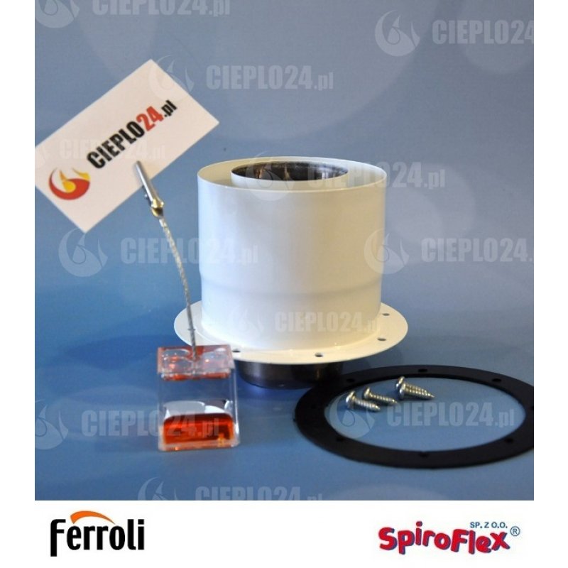Spiroflex Adapter Junkers AJCM biały 80/125 prosty z króćcami pomiarowymi SX-TD80/125AJCMB