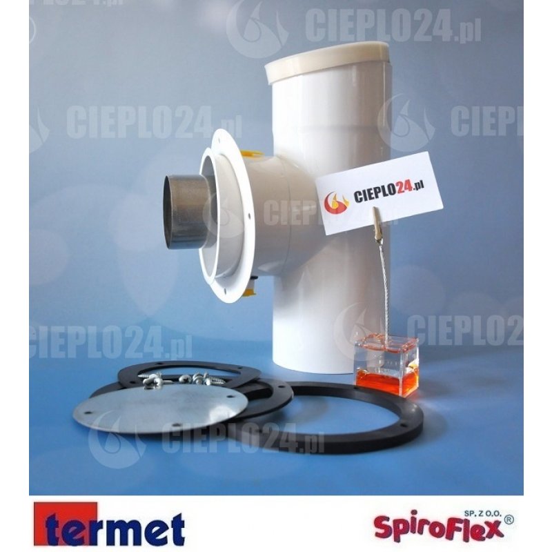 Spiroflex Adapter Termet TTW trójnik  biały 80/125 złączka do kotła SX-TD60ATTWB