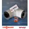 Spiroflex Adapter kolanowy  90° fi 60/100, dwuścienny biały, kolano kominowe SX-TD60/100K90B Viessmann