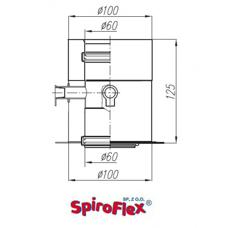Spiroflex adapter Biały BD BUDERUS z odskraplaczem 60/100  złączka do kotła SX-TD-ABDOB