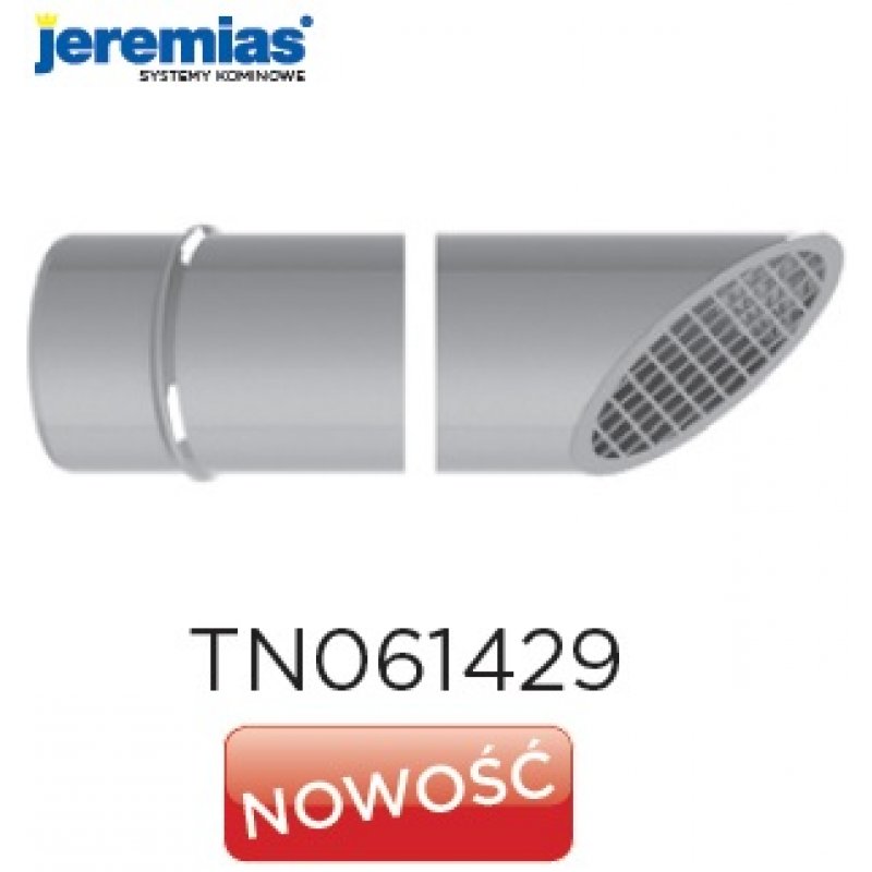 Jeremias rura fi 80 dł. 500 mm ścięta pod kątem 45 stopni z siatką Kod TN061429080