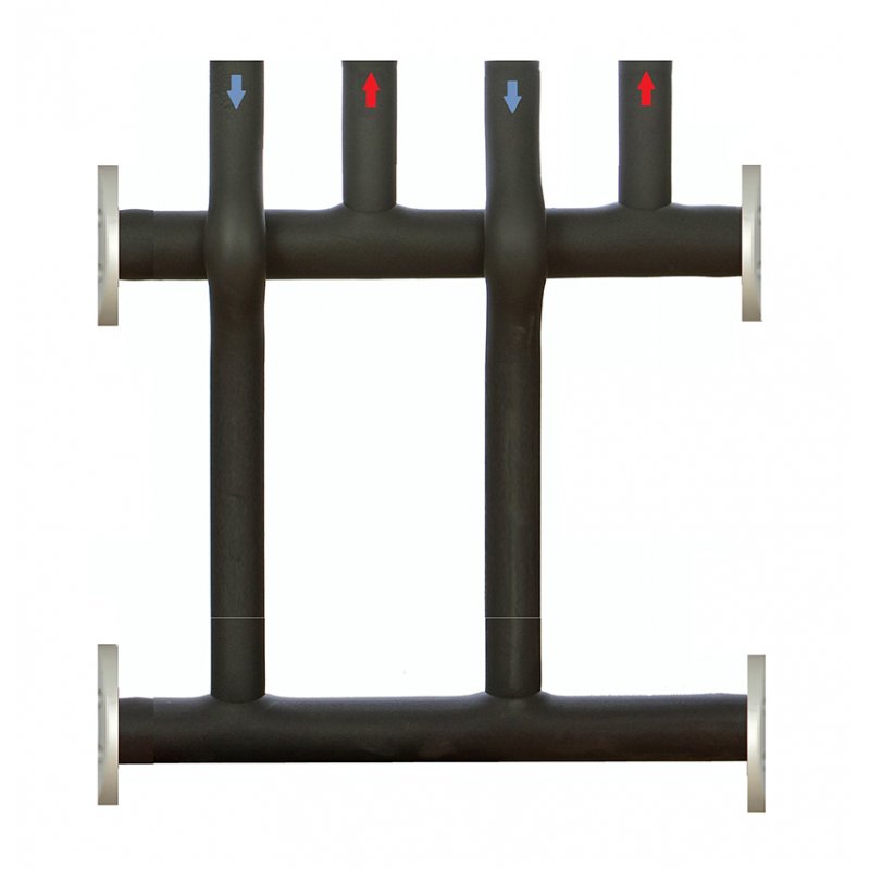 Elterm Kolektor 2 drogowy do sprzęgieł hydraulicznych 3'' kołnierz PN16 - obwody 5/4'', ocieplony kod 0562420