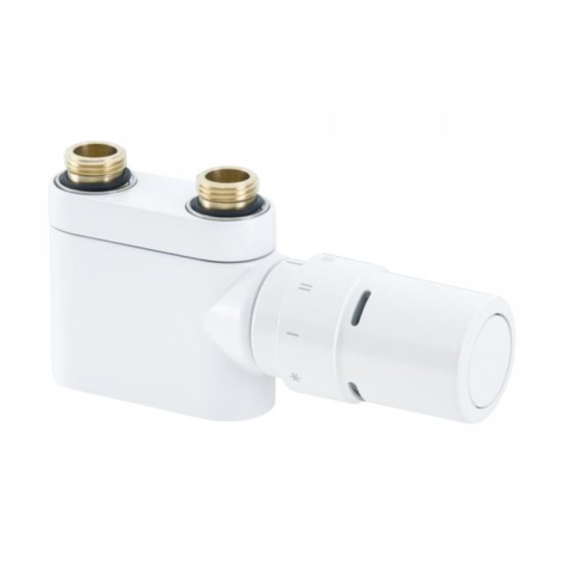 Danfoss VHX-Duo RAL9016 (biały) Zawór prosty podwójne połączenie 50 mm do grzejników + Głowica RAX kod 013G4278