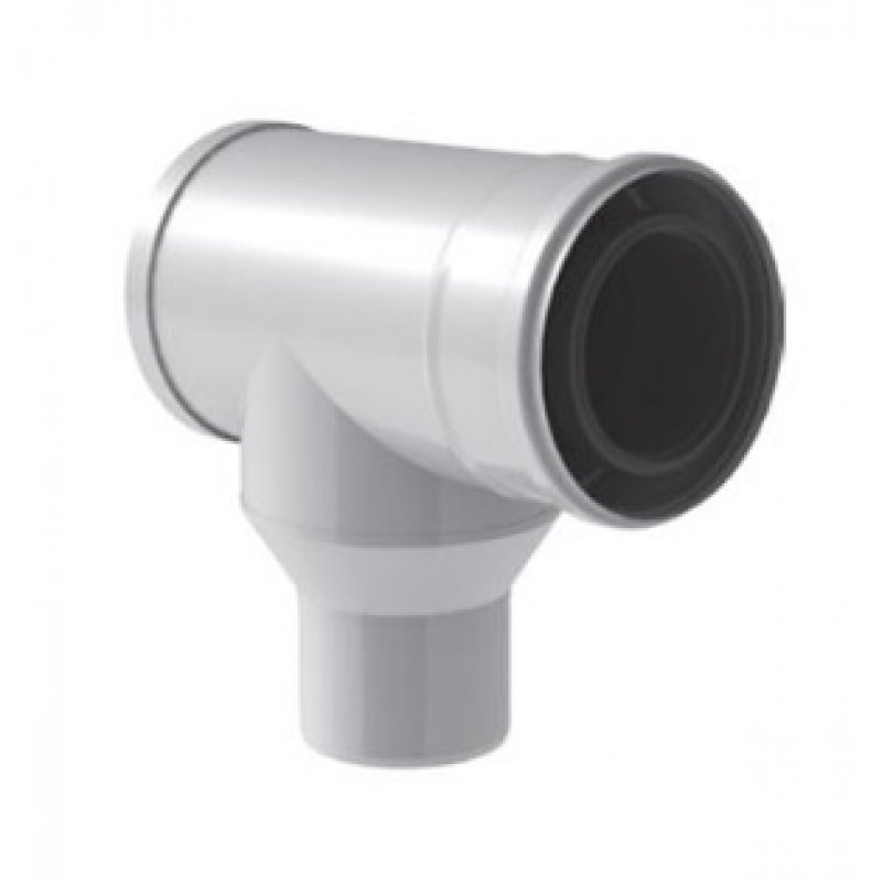 Concept fi 60/100 na 80/125 Rozszerzający trójnik rewizyjny powietrzno-spalinowy, PP kod F906308080/125-100
