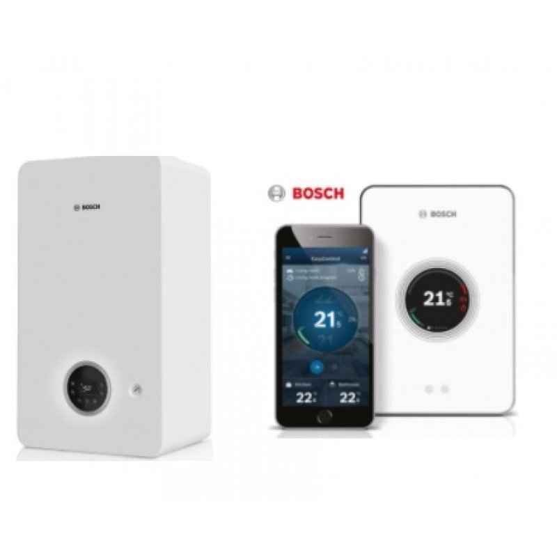 Bosch CONDENS GC2300iW 24C Kocioł gazowy, dwufunkcyjny + regulator EasyControl CT200 (biały) kod 8734100649 URUCHOMIENIE WARTE 150 zł GRATIS