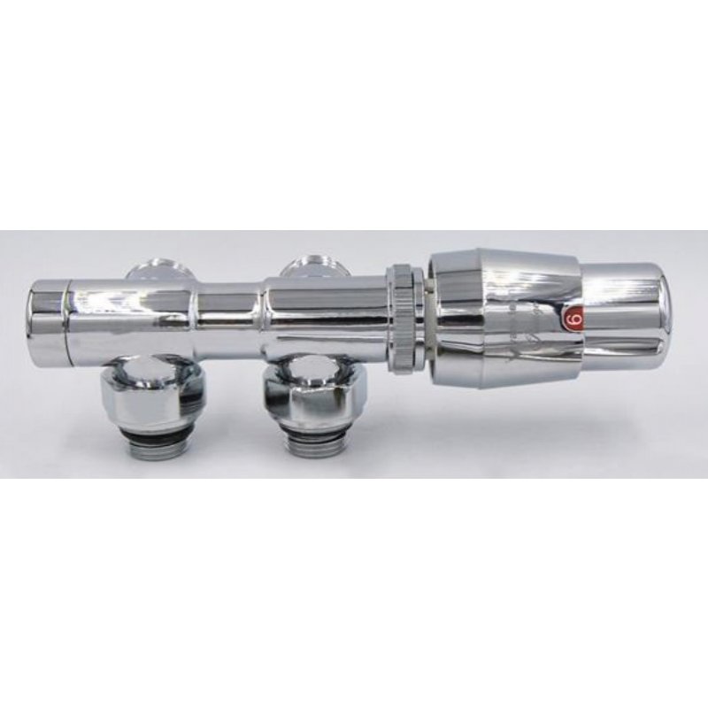 Vario Term Twins  Zestaw Grzejnikowy Chrom z głowicą po lewej stronie Kod TSGS0202CFK/L