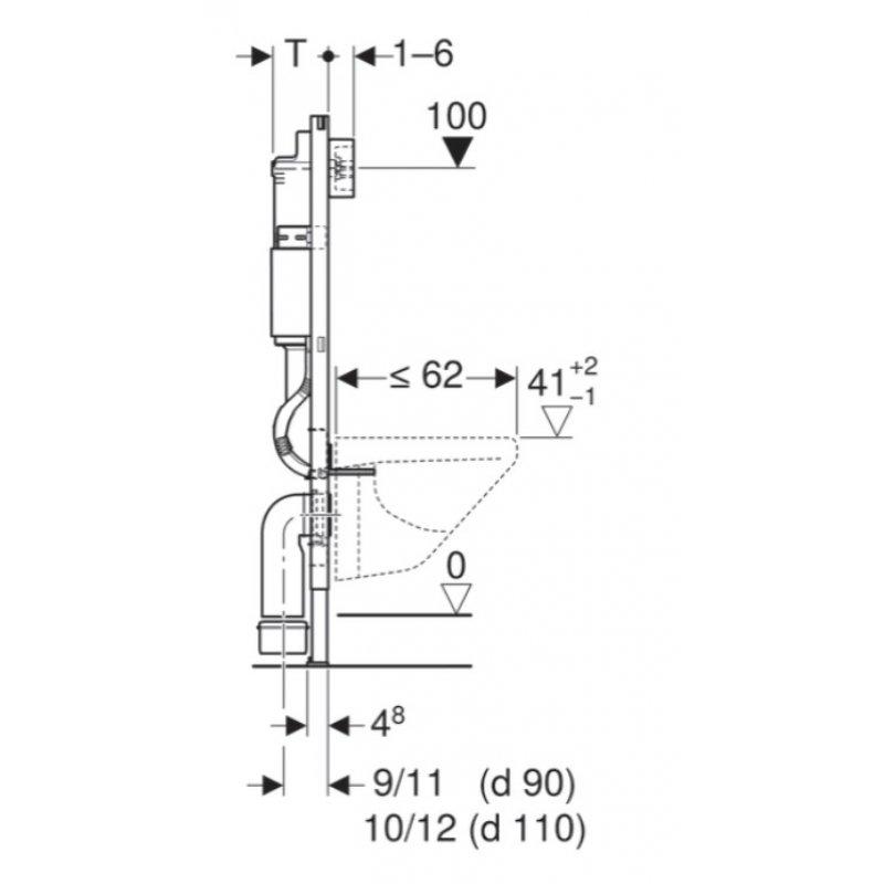 Geberit DuofixBasic Stelaż podtynkowy do WC wraz ze wspornikami dystansowymi kod 111.170.00.1 