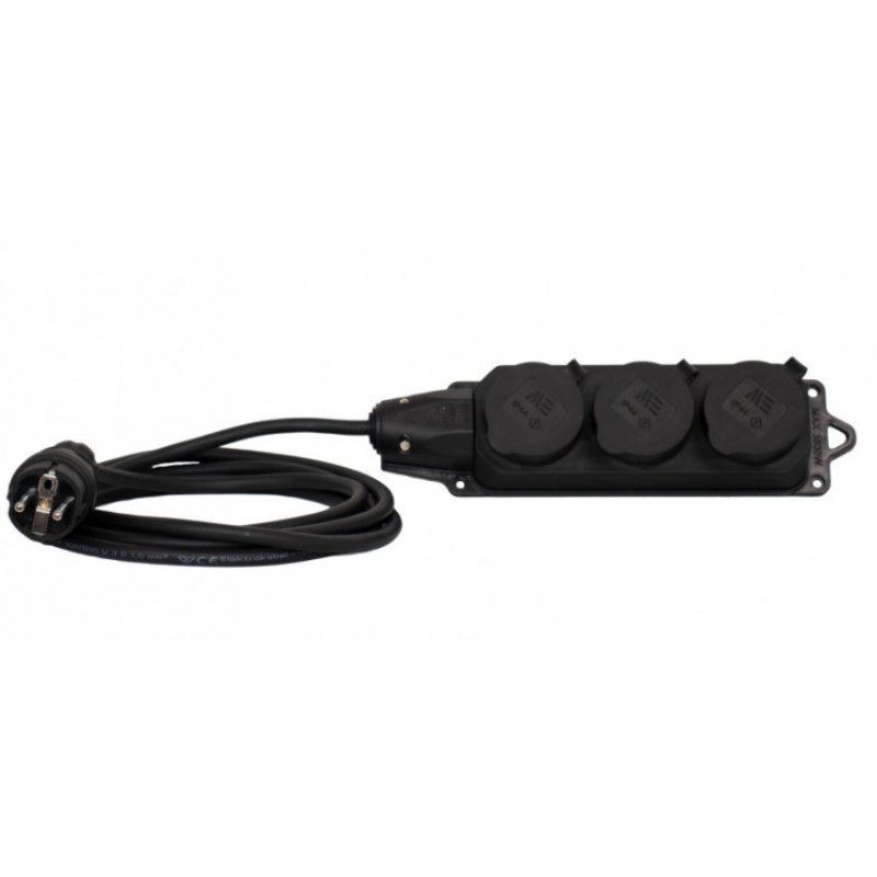 Onnline Przedłużacz listwowy gumowy 3x230V OW (H05RR-F) 3x1,5-3m Kod 23975-1