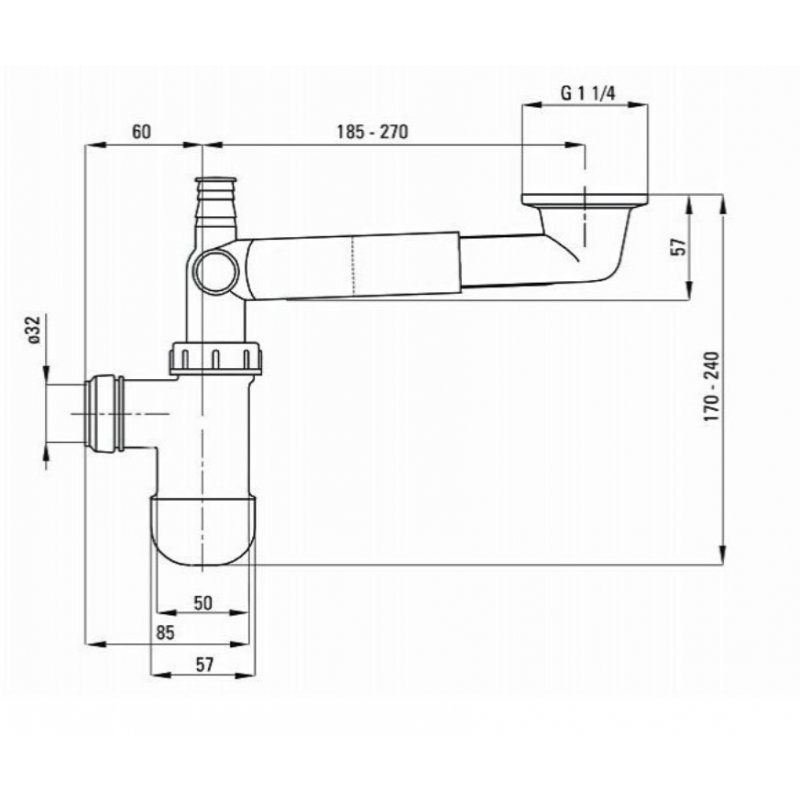 Deante Syfon biały umywalkowy płaski space saver teleskopowy KodNHC_633K 