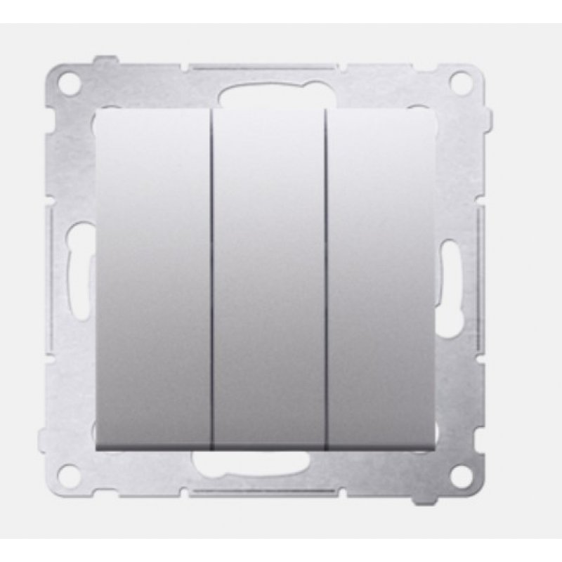 KONTAKT SIMON Simon 54 Łącznik potrójny z podświetleniem LED,10AX, srebrny mat Kod DW31L.01/43