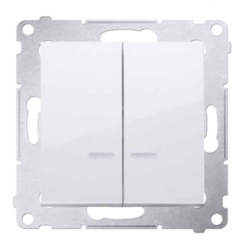 KONTAKT SIMON Simon 54 Łącznik świecznikowy z podświetleniem LED do wersji IP44,10AX, biały Kod DW5BL.01/11