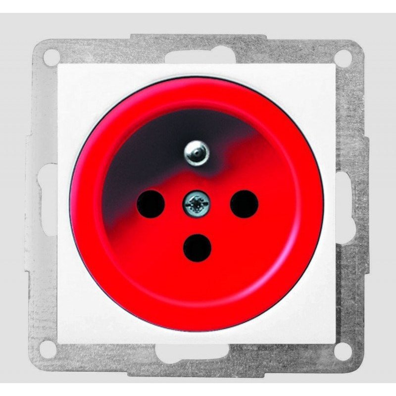 HAGER polo.fiorena, gniazdo pojedyncze DATA, z uz., z kluczem, zacisk. śrub., 2P+T BIAŁE Kod 22001702