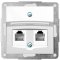 HAGER POLO FIORENA Gniazdo RJ12+RJ45, białe KOD 22004902