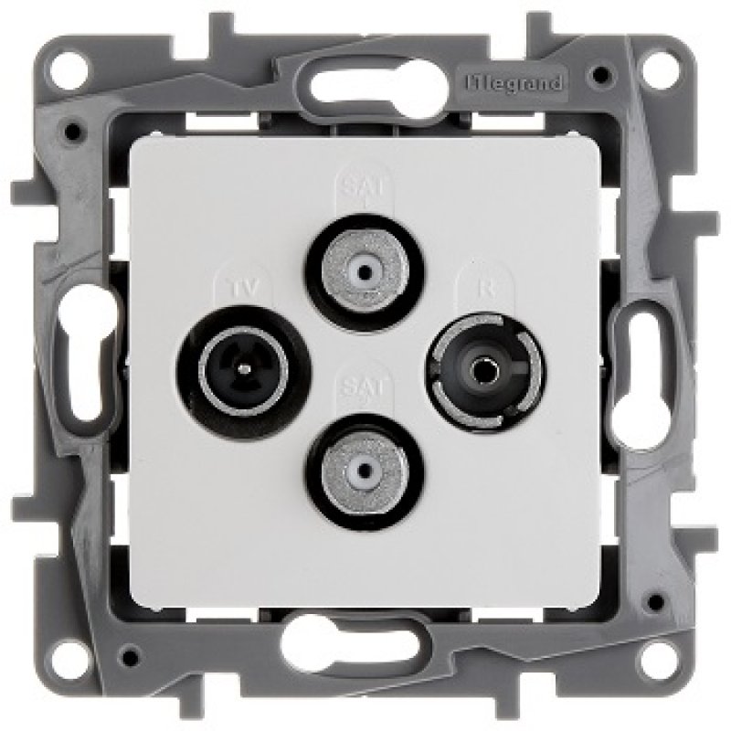 LEGRAND NILOE Gniazdo TV-RD-SAT-SAT, 1,5dB, białe KOD 764566