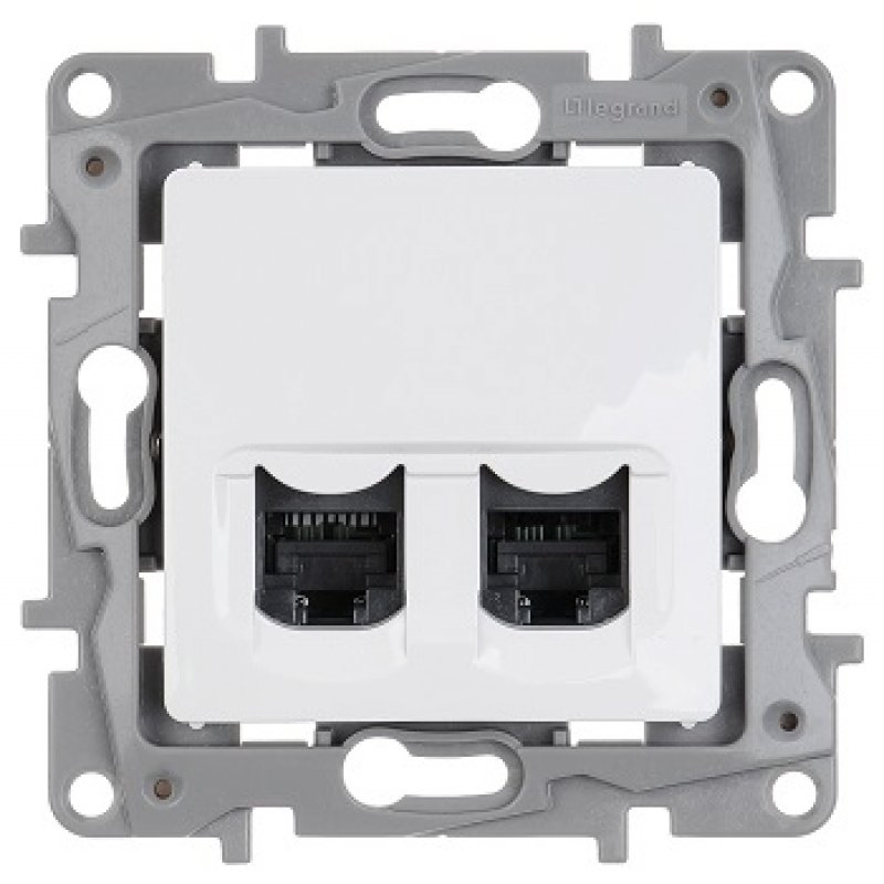 LEGRAND NILOE Gniazdo RJ45, podwójne, kat. 6, białe KOD 764574