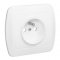KONTAKT SIMON AKORD Gniazdo pojedyncze z uziemieniem, przesłonami, białe KOD AGZ1ZE/11