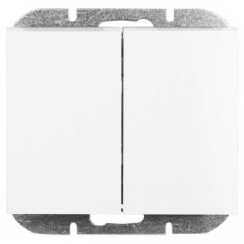 Abex NOVA Wyłącznik świecznikowy 2-klawiszowy instalacyjny, biały Kod WP-2N MODUŁ