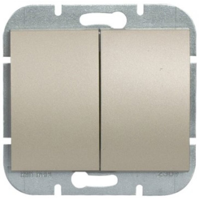 Abex NOVA Wyłącznik świecznikowy 2-klawiszowy instalacyjny, satyna Kod WP-2N MODUŁ