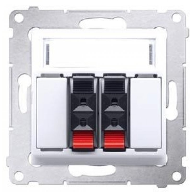 Kontakt Simon, Simon 54, Gniazdo głośn., podwójne, do podł, 2 kolumn, BIAŁE KOD DGL32.01/11