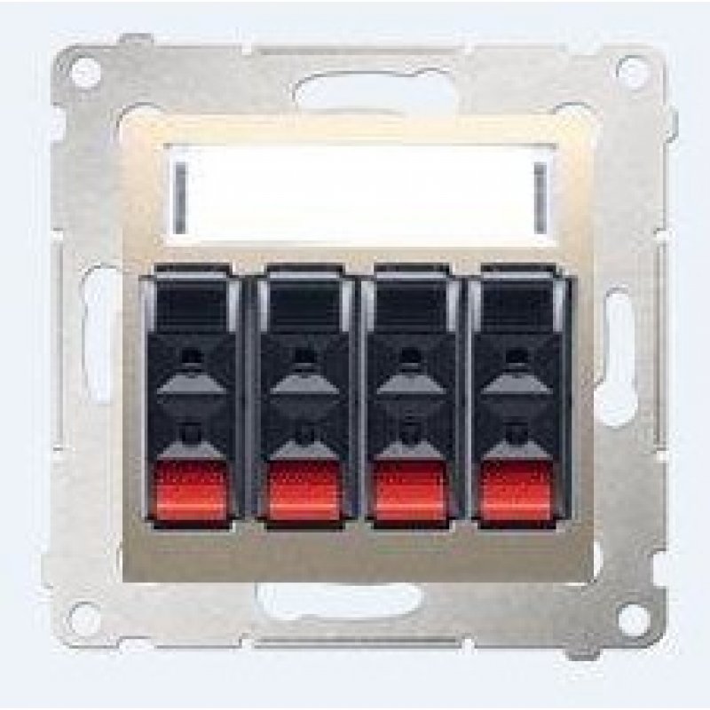 Kontakt Simon, Simon 54, Gniazdo głośn., poczwórne, do podł. 4 kolumn, ZŁOTY MAT KOD DGL34.01/44