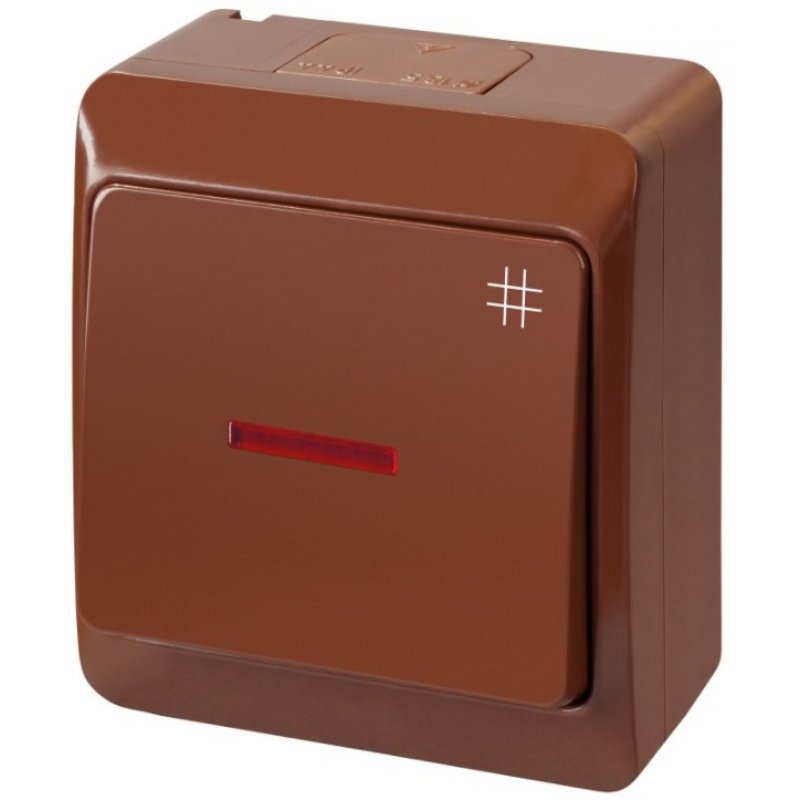 ELEKTRO-PLAST HERMES Łącznik krzyżowy z podświetleniem n/t, IP44, brąz Kod 0348-06