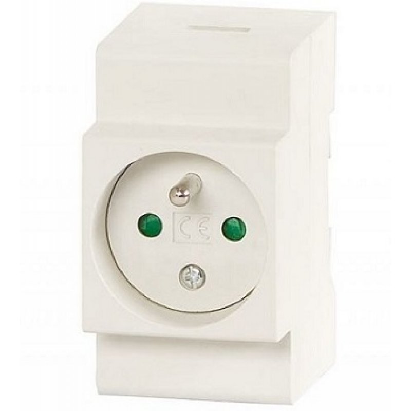 F-ELEKTRO Gniazdo na szynę TH35 1x250V, białe KOD F6.0034