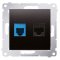 KONTAKT SIMON Simon 54 Gniazdo komputerowe RJ45 kat. 5e + telefoniczne RJ12, antracyt Kod D5T.01/48