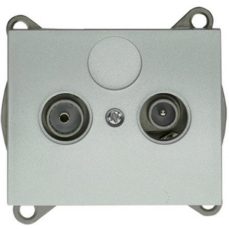 ONNLINE OMEGA Gniazdo RTV, 1.5dB, końcowe, srebrne KOD GAP-O/K MODUŁ SREBRO