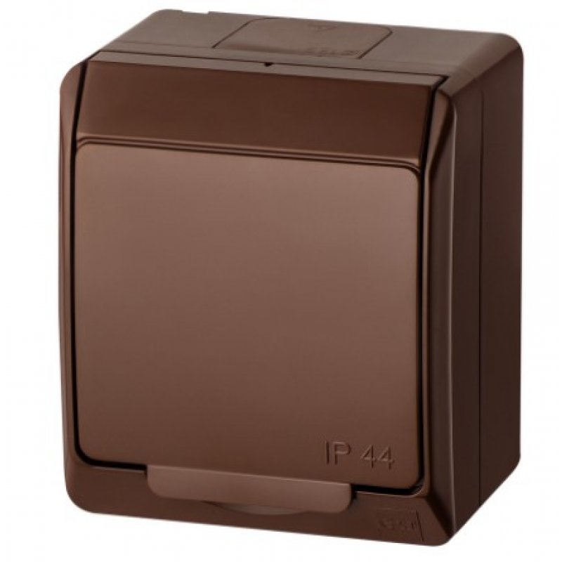 Elektro-Plast Hermes Gniazdo pojedyńcze z uziemieniem, brązowe Kod 0321-06