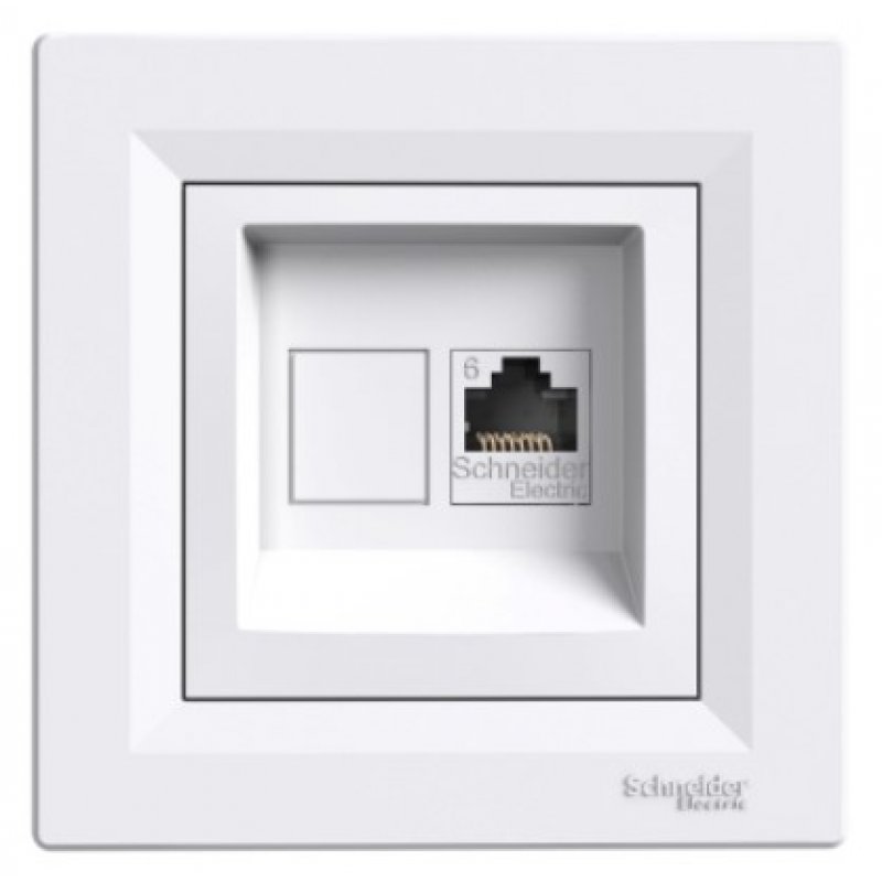 Schneider Electric ASFORA Gniazdo komputerowe RJ45 kategorii 6e, UTP, białe KOD EPH4700121