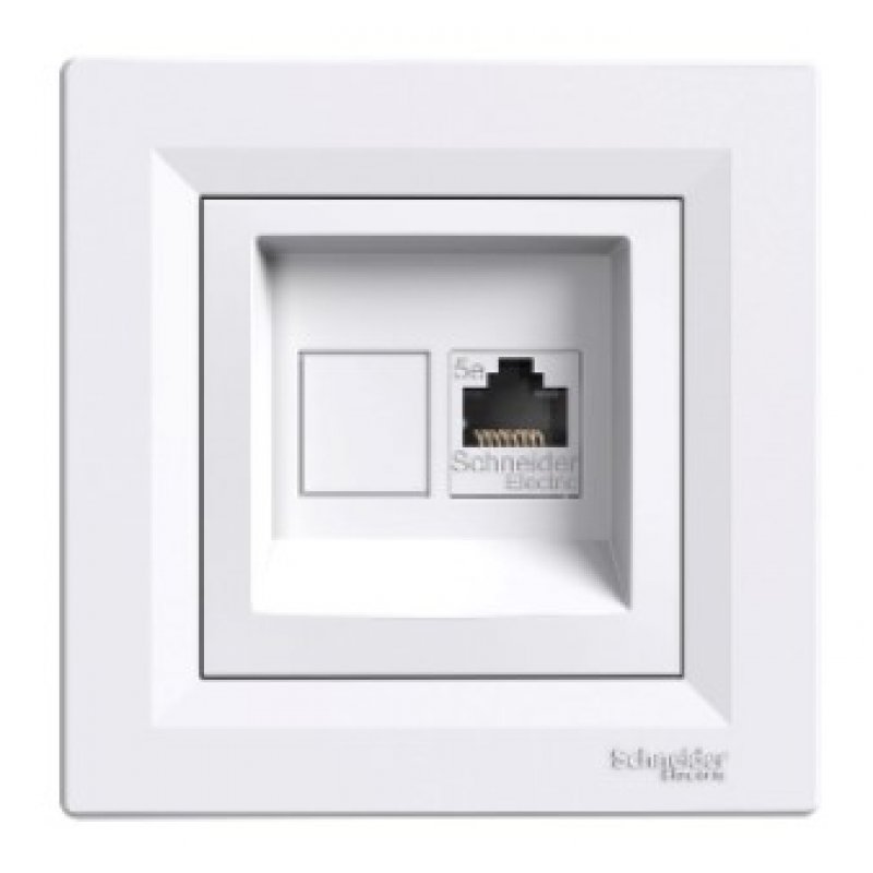 Schneider Electric ASFORA Gniazdo komputerowe RJ45 kategorii 5e, UTP, białe KOD EPH4300121