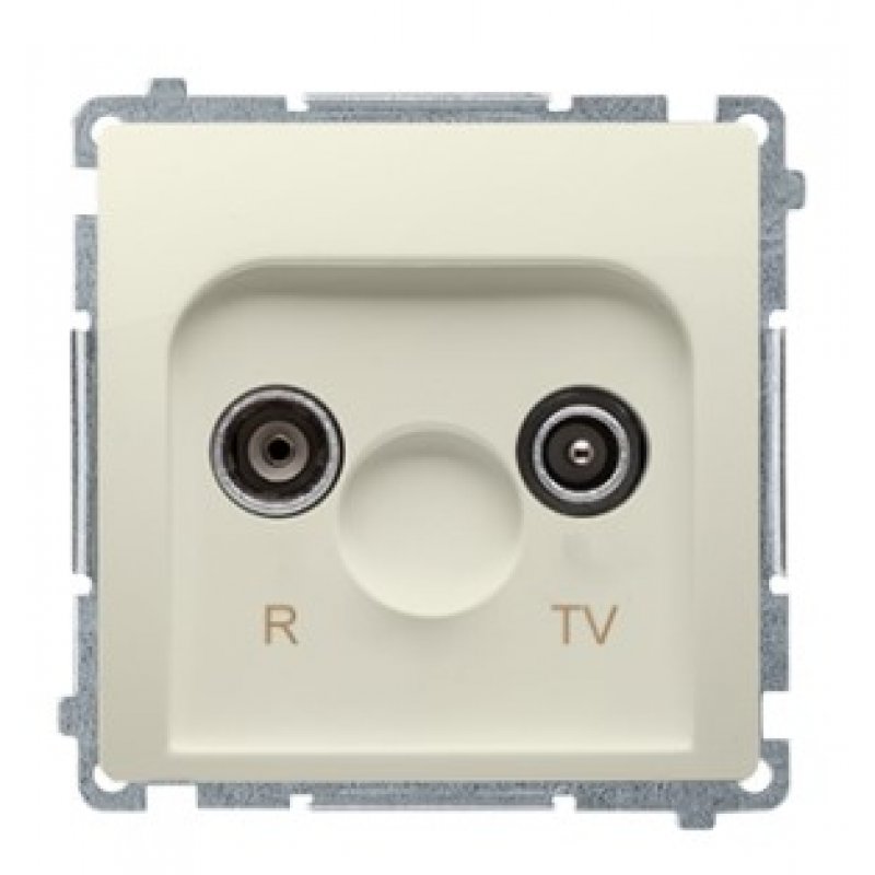 KONTAKT SIMON Basic Gniazdo antenowe R/TV przelotowe 20dB, beżowe KOD BMZAP20/1.01/12