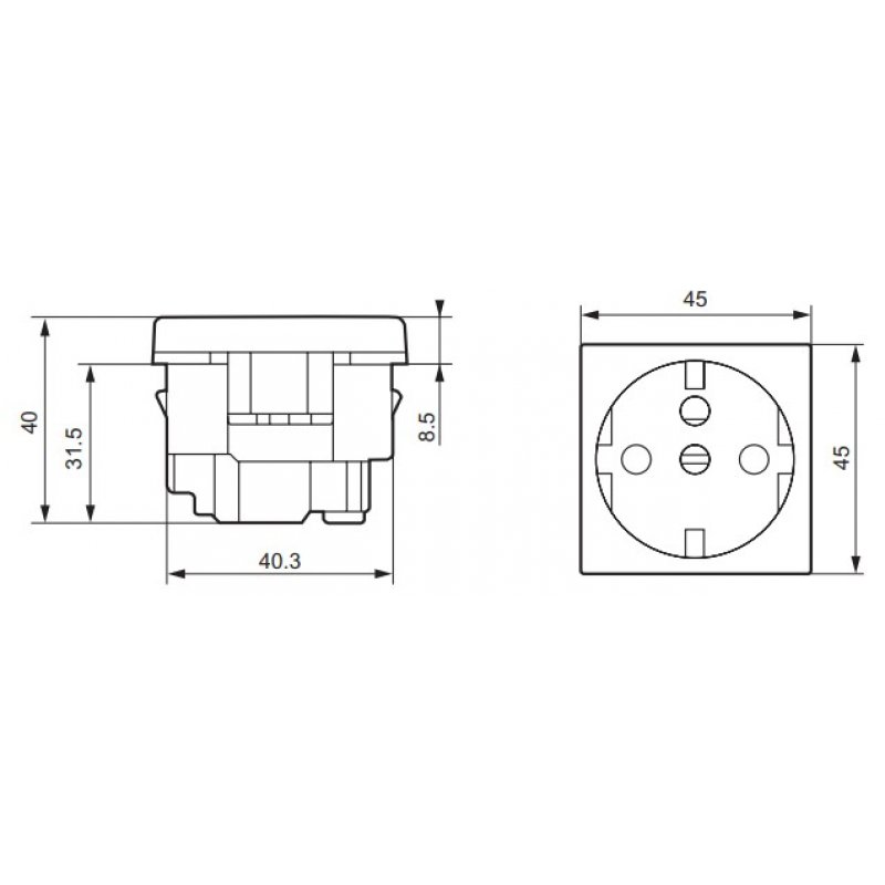 Legrand MOSAIC Gniazdo 2P+Z SCHUKO z blokadą, 2 modułowe, Czerwone Kod 077214 