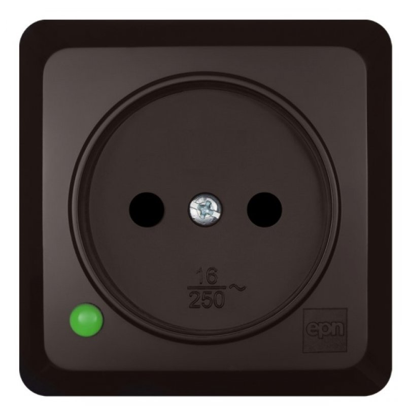 Elektro-Plast BERG Gniazdo pojedyńcze bez uziemienia, kolor brązowy Kod 3740-05 