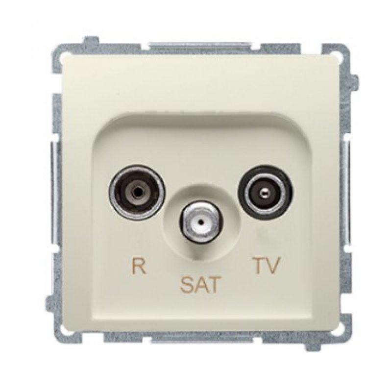 KONTAKT SIMON Basic Gniazdo antenowe R/TV/SAT końcowe  zakończeniowe 1dB, beżowe KOD BMZAR-SAT1.3/1.01/12