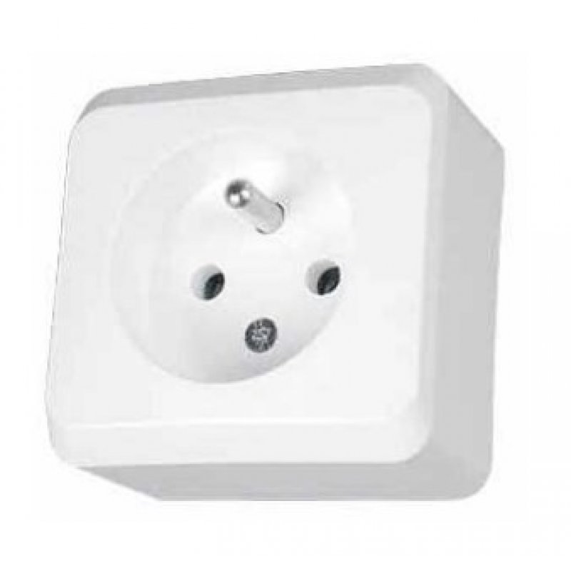 Schneider Electric PRIMA Gniazdo pojedyńcze z uziemieniem, białe Kod WDE001030