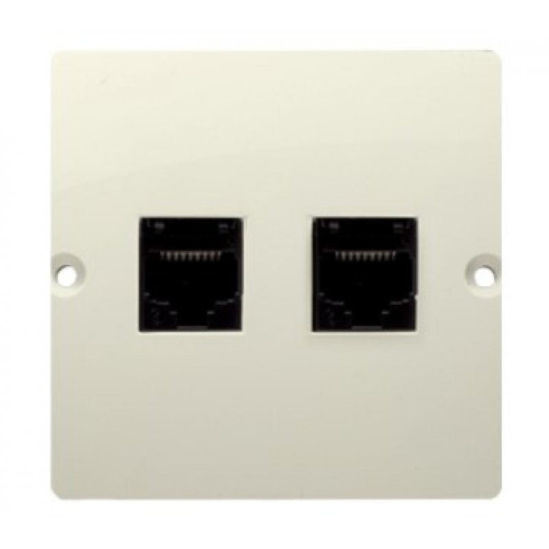 KONTAKT SIMON Basic Gniazdo telefoniczne podwójne RJ11, beżowe KOD BMTF2.02/12