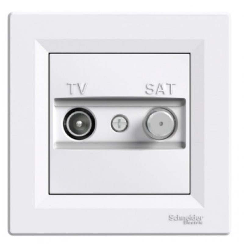Schneider Electric ASFORA Gniazdo TV/SAT przelotowe 4dB, białe KOD EPH3400221