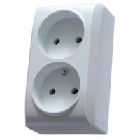 Ospel Bis Gniazdo podwójne bez uziemienia, kolor biały Kod GN-2B/00