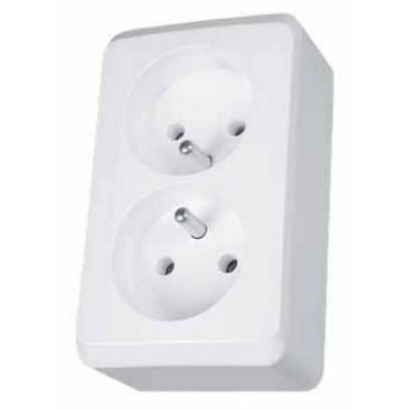 Schneider Electric PRIMA Gniazdo podwójne z uziemieniem, białe Kod WDE001043
