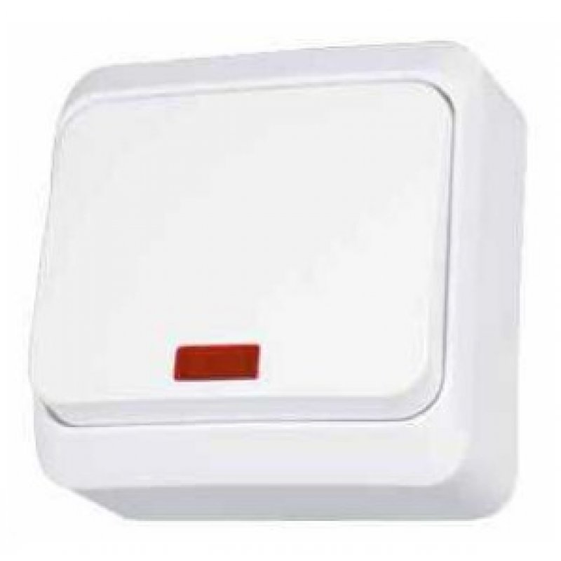 Schneider Electric PRIMA Łącznik jednobiegunowy n/t z podświetleniem, biały KOD WDE001014